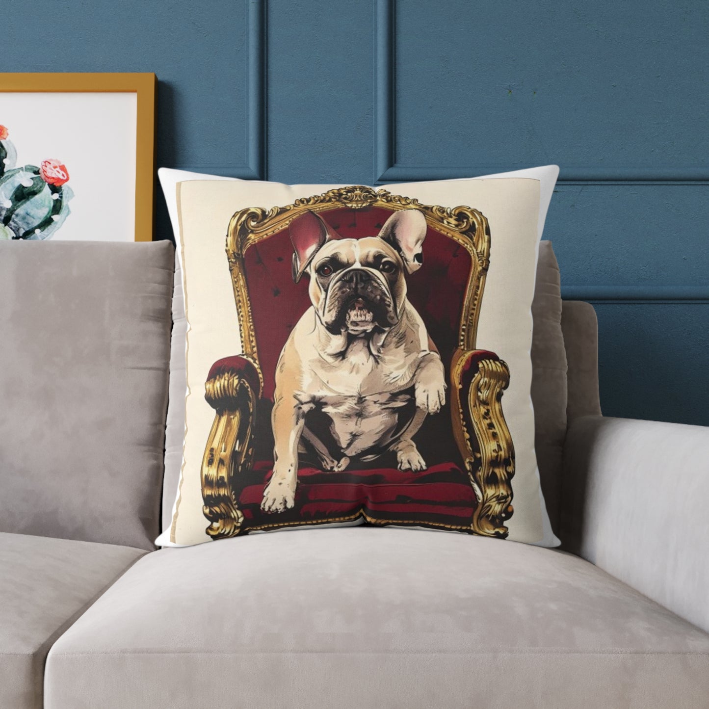 Custom Pet Portrait Square Canvas Pillow | Funny Pet Gift