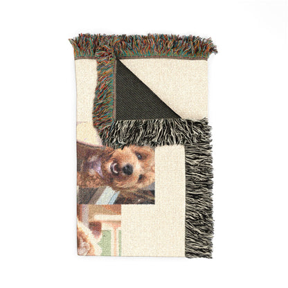Custom Pet Portrait Woven Blanket | Funny Pet Gift