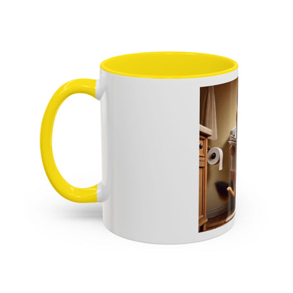 Funny German Shepherd Reading Newspaper Coffee Mug — Dog Lover Accent Mug