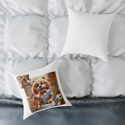 Custom Pet Portrait Square Canvas Pillow | Funny Pet Gift