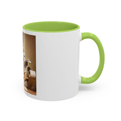 Funny German Shepherd Reading Newspaper Coffee Mug — Dog Lover Accent Mug