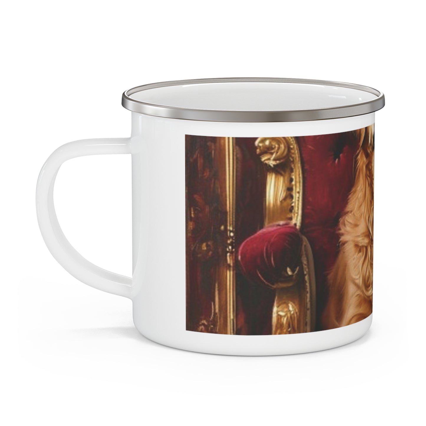 Custom Pet Portrait Enamel Camping Mug | Funny Pet Gift