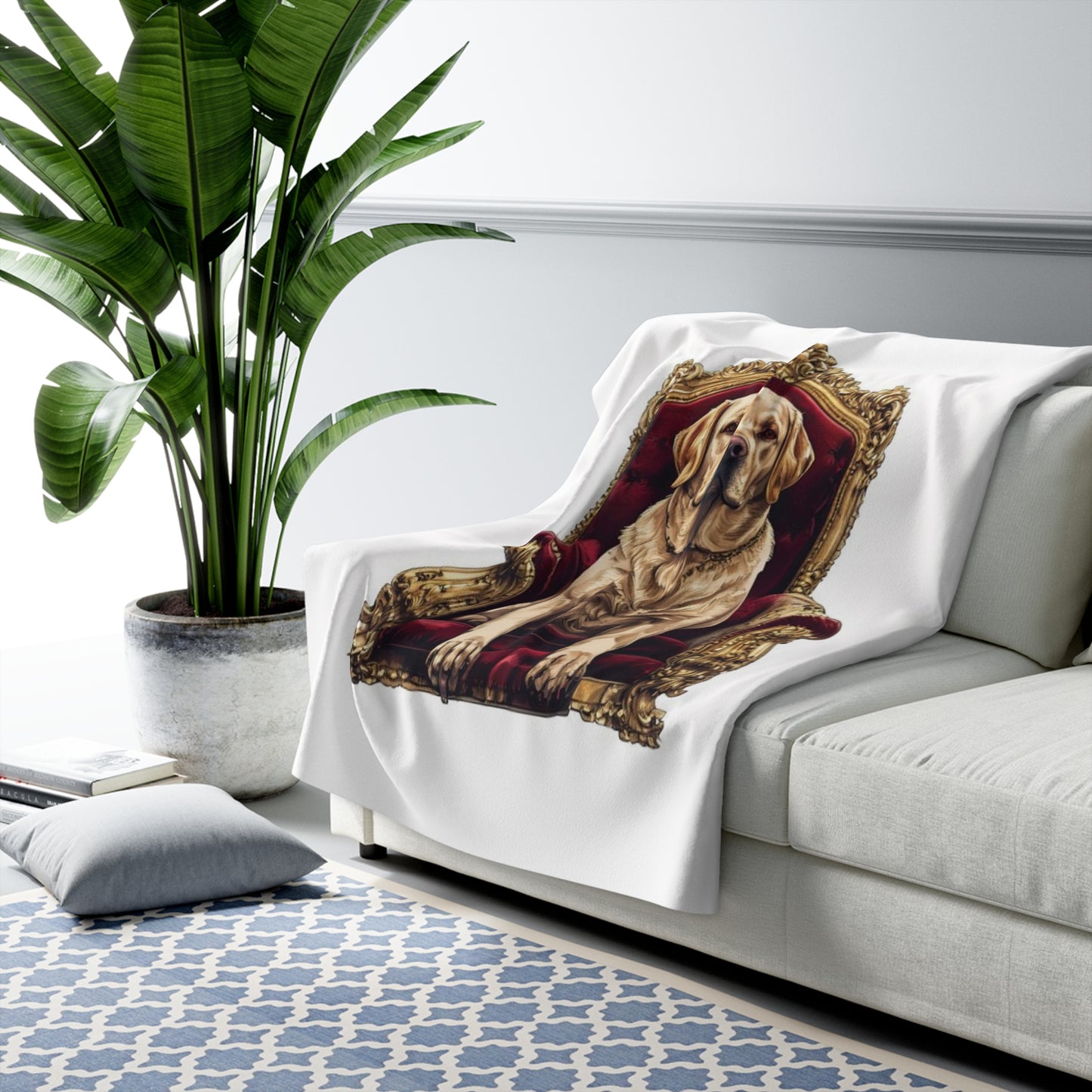 Custom Pet Portrait Sherpa Fleece Blanket | Funny Pet Gift