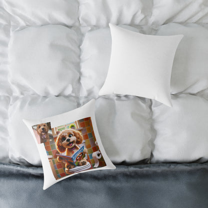 Custom Pet Portrait Square Canvas Pillow | Funny Pet Gift