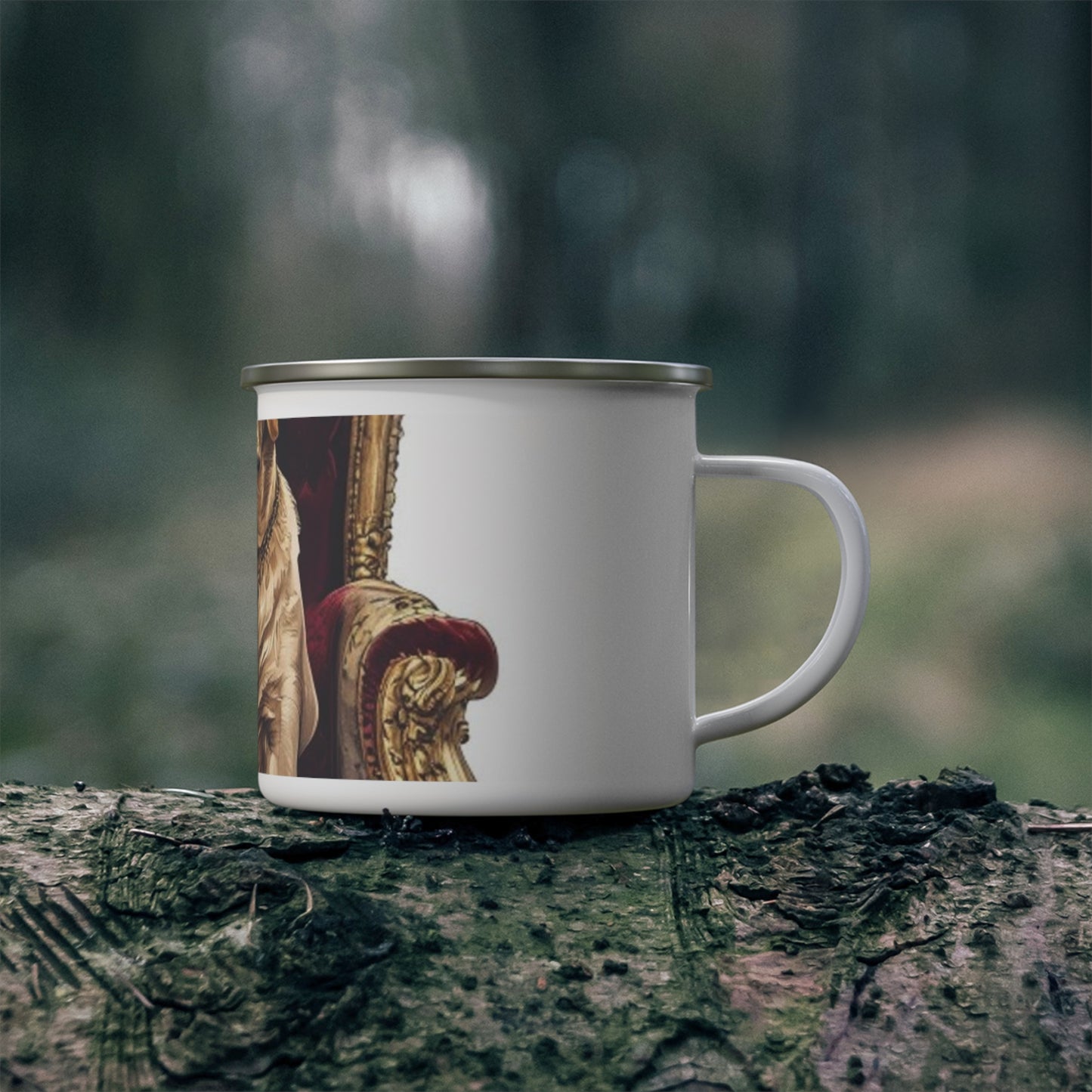 Custom Pet Portrait Enamel Camping Mug | Funny Pet Gift