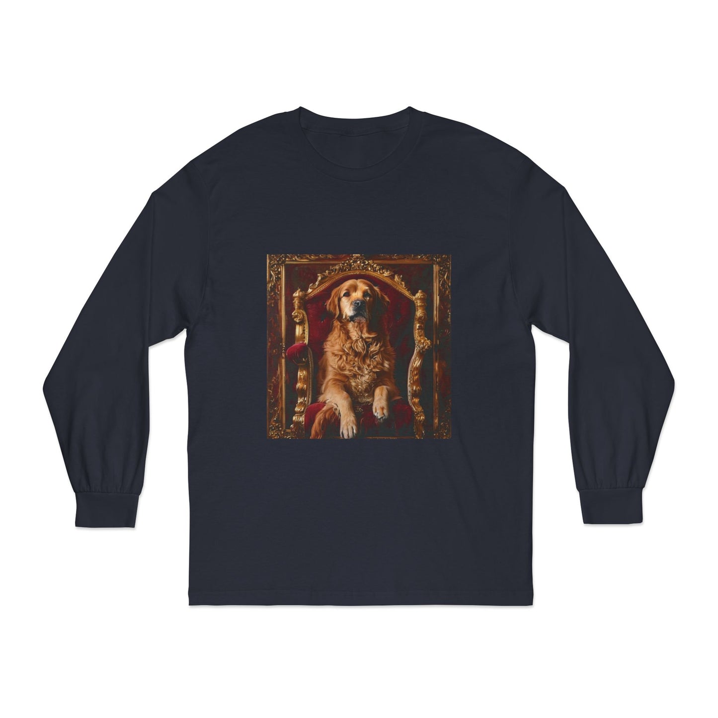 Custom Pet Toilet Throne Portrait Unisex Long Sleeve T-Shirt | Funny Pet Gift Tees for Cat & Dog Owners