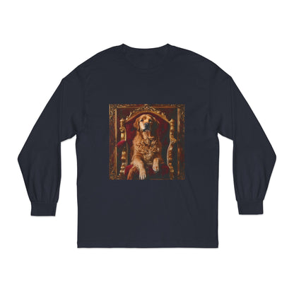 Custom Pet Toilet Throne Portrait Unisex Long Sleeve T-Shirt | Funny Pet Gift Tees for Cat & Dog Owners