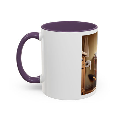 Funny German Shepherd Reading Newspaper Coffee Mug — Dog Lover Accent Mug