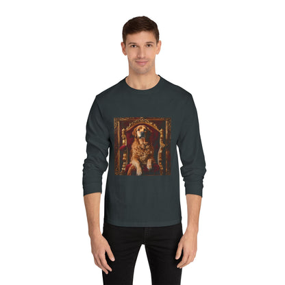 Custom Pet Toilet Throne Portrait Unisex Long Sleeve T-Shirt | Funny Pet Gift Tees for Cat & Dog Owners