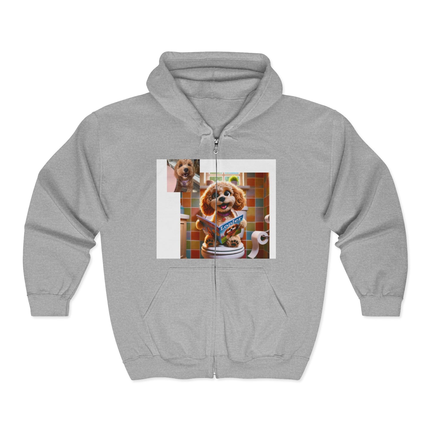 Custom Pet Portrait Unisex Zip-Up Hoodie | Funny Pet Gift