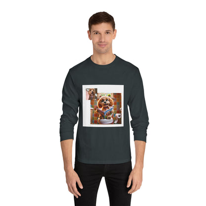 Custom Pet Toilet Throne Unisex Long Sleeve T-Shirt | Funny Pet Mom or Dad Gift for Cat and Dog Owners