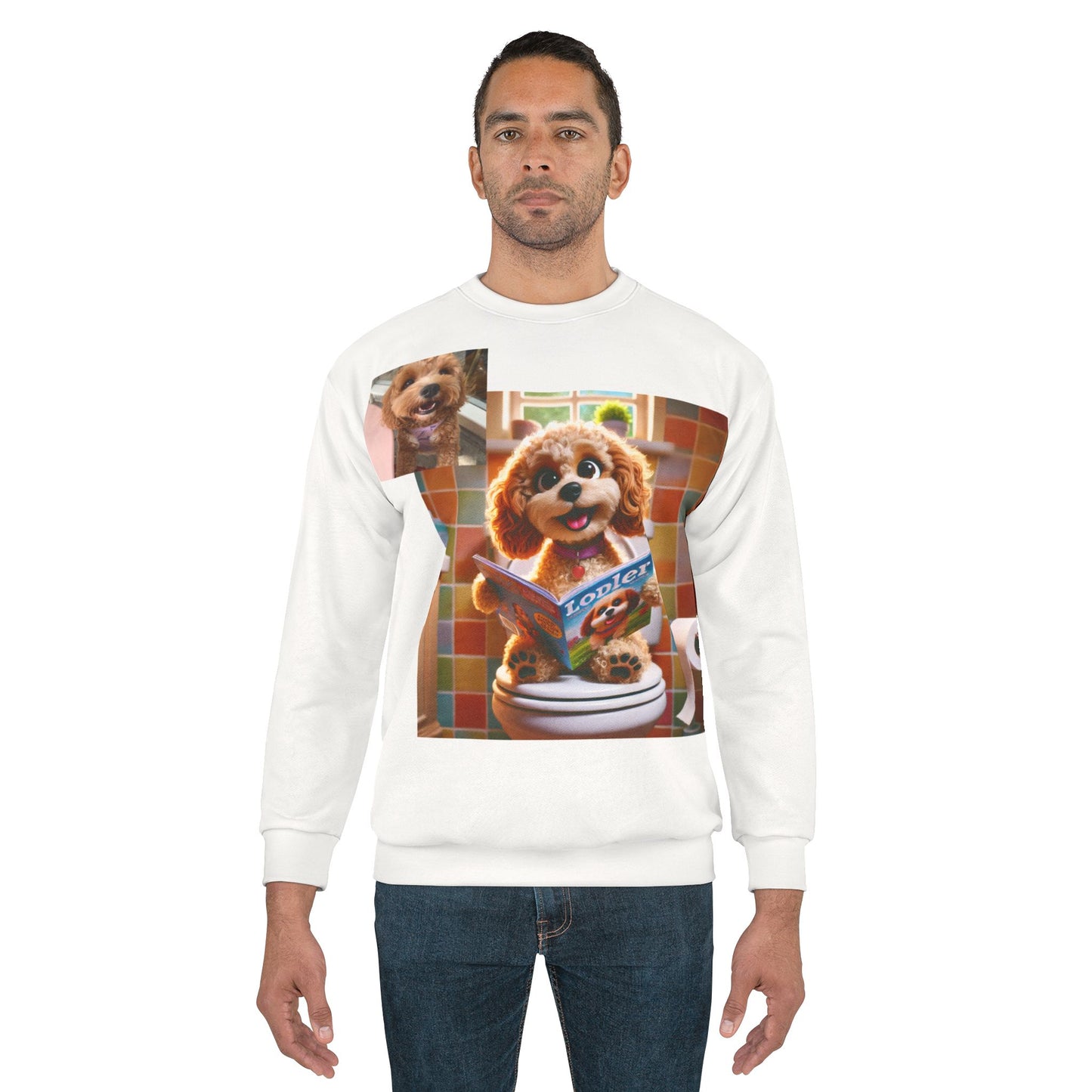 Custom Pet Portrait All-Over Print Sweatshirt | Funny Pet Gift