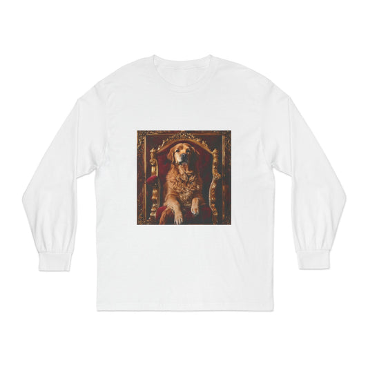 Custom Pet Toilet Throne Portrait Unisex Long Sleeve T-Shirt | Funny Pet Gift Tees for Cat & Dog Owners