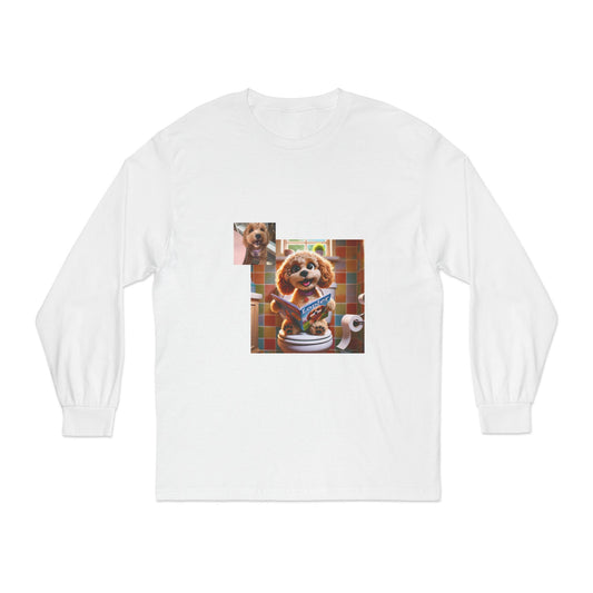 Custom Pet Toilet Throne Unisex Long Sleeve T-Shirt | Funny Pet Mom or Dad Gift for Cat and Dog Owners