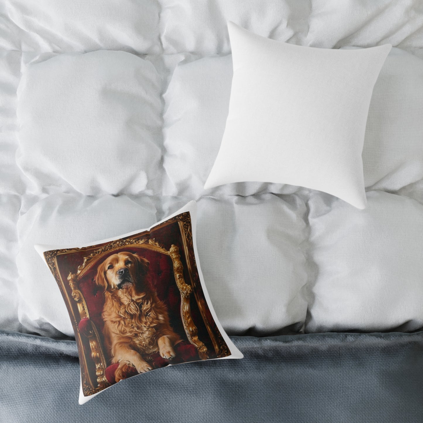 Custom Pet Portrait Square Canvas Pillow | Funny Pet Gift