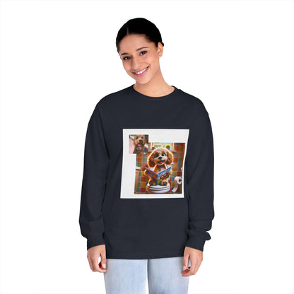 Custom Pet Toilet Throne Unisex Long Sleeve T-Shirt | Funny Pet Mom or Dad Gift for Cat and Dog Owners
