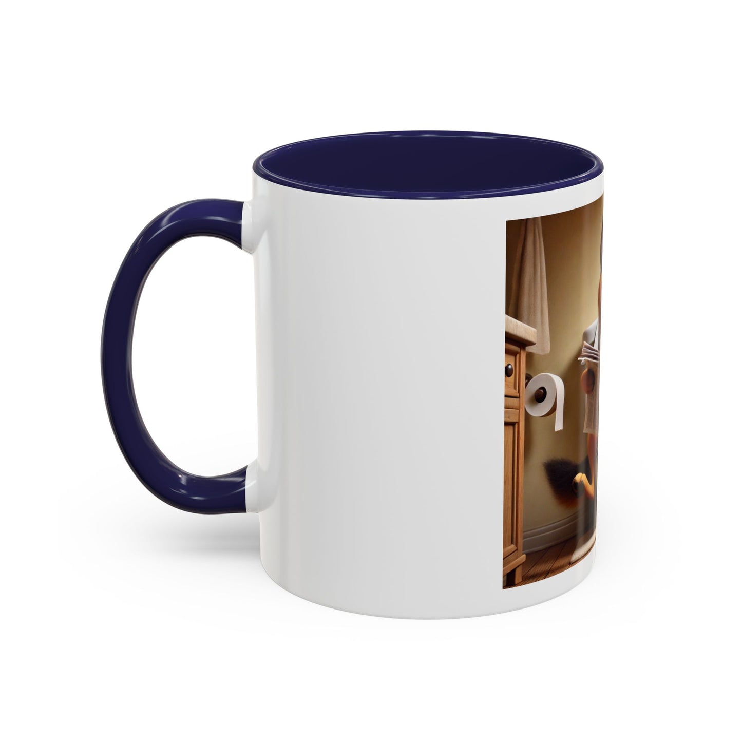 Funny German Shepherd Reading Newspaper Coffee Mug — Dog Lover Accent Mug