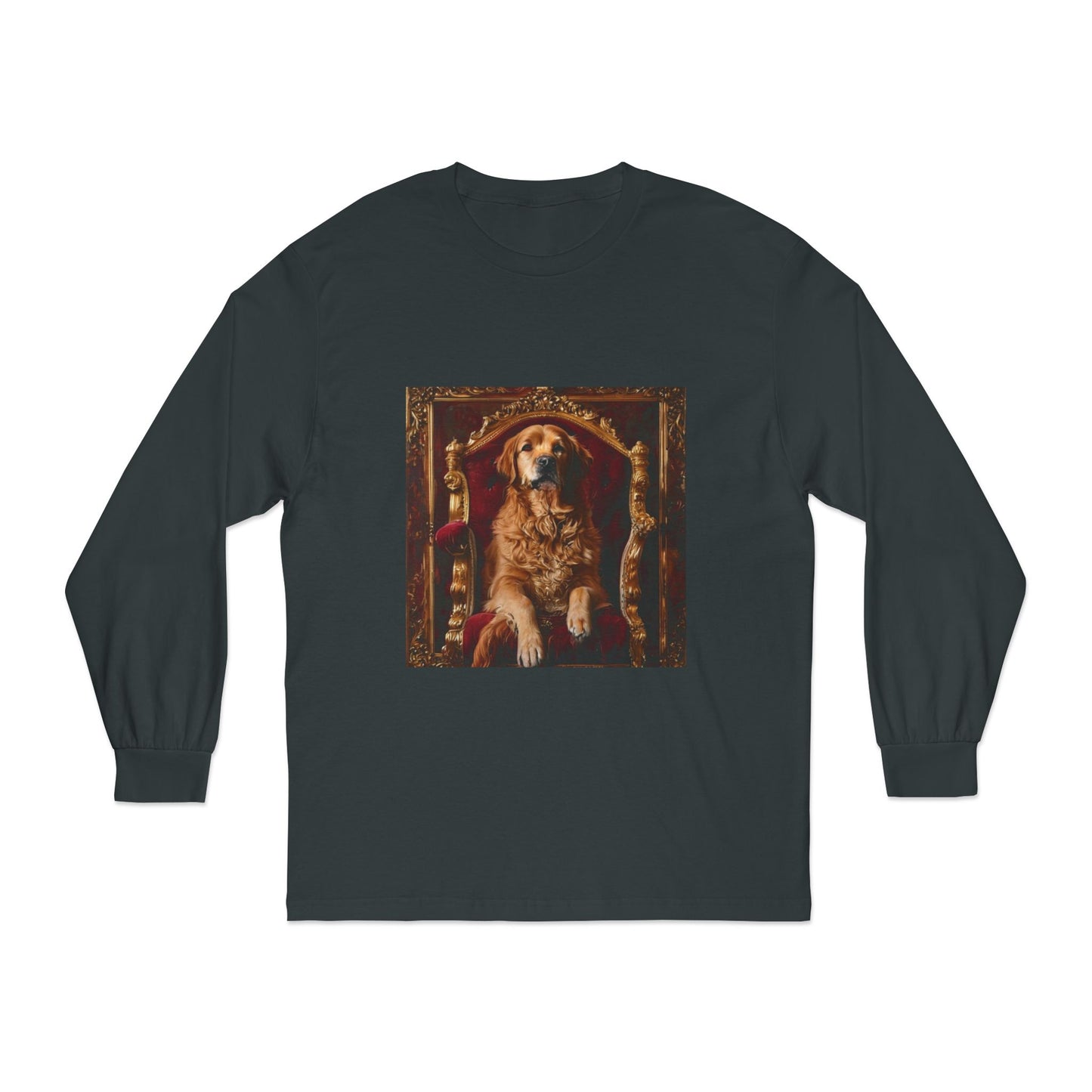 Custom Pet Toilet Throne Portrait Unisex Long Sleeve T-Shirt | Funny Pet Gift Tees for Cat & Dog Owners