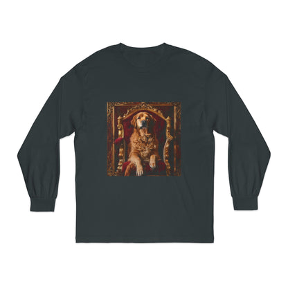 Custom Pet Toilet Throne Portrait Unisex Long Sleeve T-Shirt | Funny Pet Gift Tees for Cat & Dog Owners