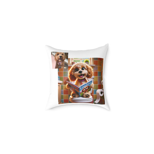 Custom Pet Portrait Square Canvas Pillow | Funny Pet Gift
