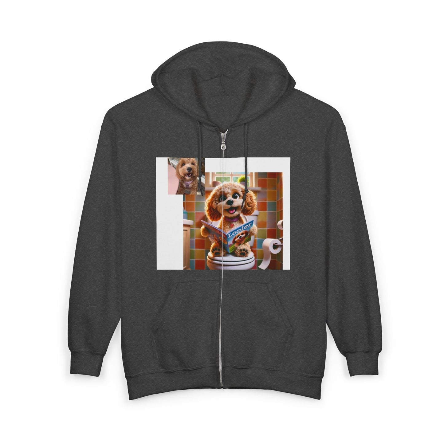 Custom Pet Portrait Unisex Zip-Up Hoodie | Funny Pet Gift