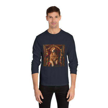 Custom Pet Toilet Throne Portrait Unisex Long Sleeve T-Shirt | Funny Pet Gift Tees for Cat & Dog Owners