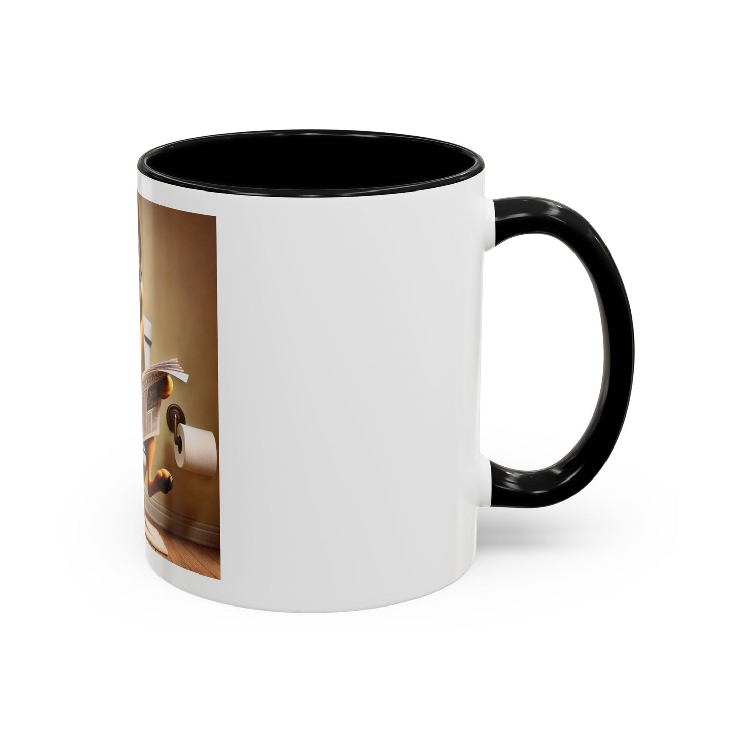Funny German Shepherd Reading Newspaper Coffee Mug — Dog Lover Accent Mug