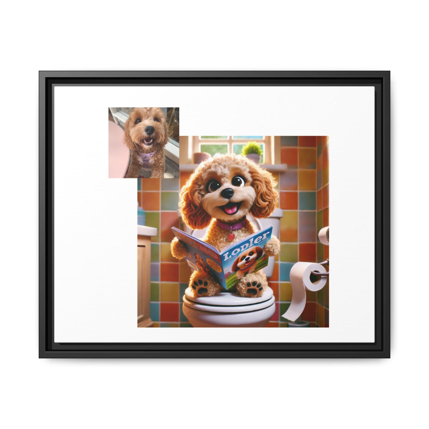 Custom Pet Portrait Framed Matte Canvas Print | Funny Pet Gift