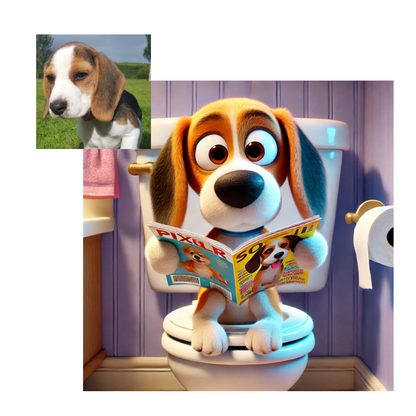 Dog Cat pet animal artwork for toilet